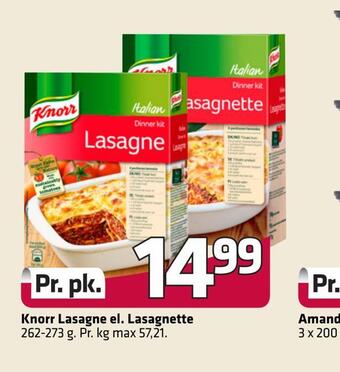 Fleggaard Knorr lasagne el. lasagnette tilbud