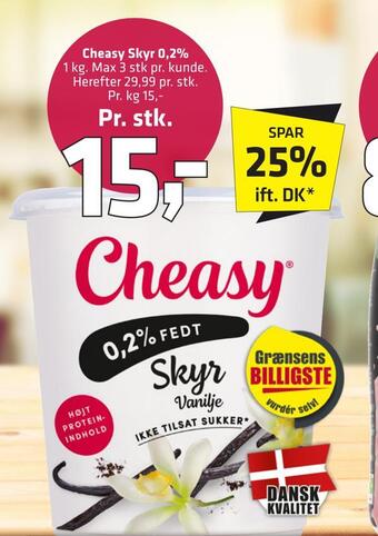 Fleggaard Cheasy skyr 0,2% tilbud
