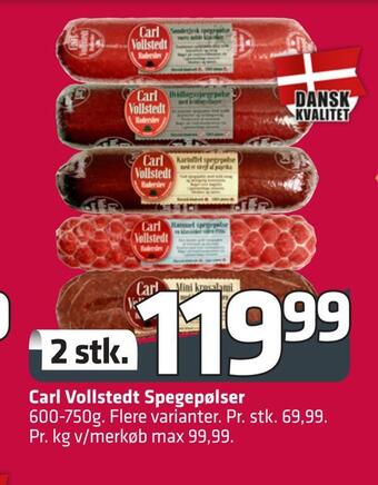 Fleggaard Carl vollstedt spegepølser tilbud