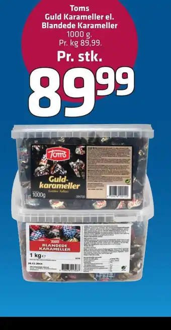 Fleggaard Toms guld karameller el. blandede karameller tilbud