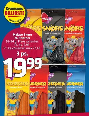 Fleggaard Malaco snøre el. stjerner tilbud