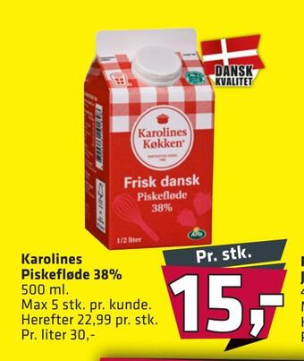 Fleggaard Karolines piskefløde 38% tilbud
