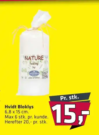 Fleggaard Hvidt bloklys tilbud
