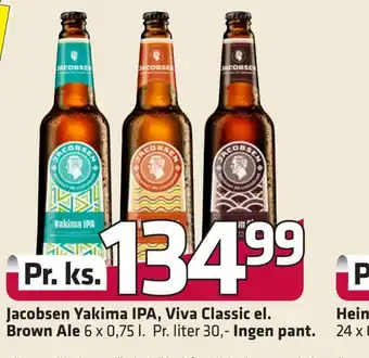 Fleggaard Jacobsen yakima ipa, viva classic el. brown ale ingen pant tilbud