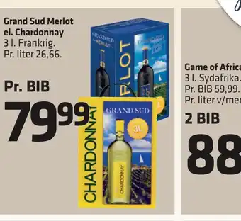 Fleggaard Grand sud merlot el. chardonnay tilbud