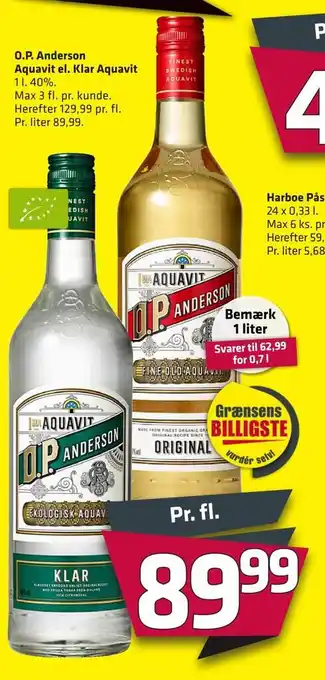 Fleggaard O.p. anderson aquavit el. klar aquavit tilbud