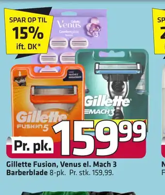 Fleggaard Gillette fusion, venus el. mach 3 barberblade tilbud