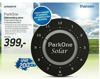 Thansen Elektronisk p-skive tilbud