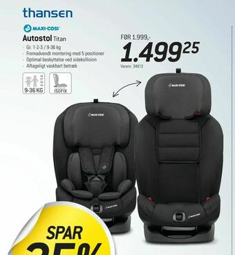 Thansen Autostol tilbud
