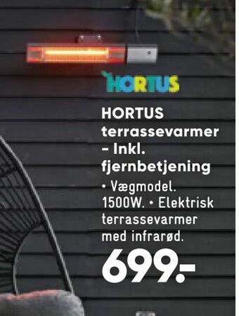 Bilka HORTUS terrassevarmer - Inkl. fjernbetjening tilbud