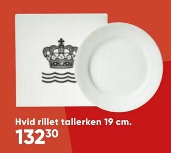 Bilka Hvid rillet tallerken 19 cm tilbud