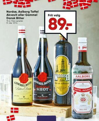 Bilka Nordsø, Aalborg Taffel Akvavit eller Gammel Dansk Bitter tilbud