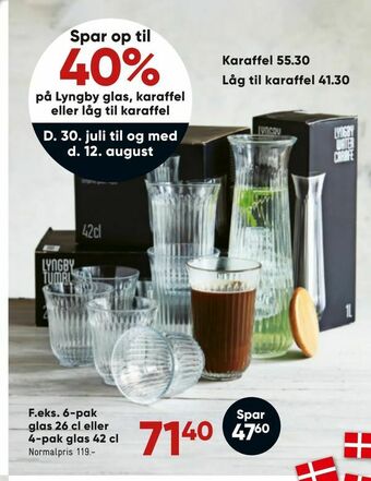 Bilka Lyngby glas, karaffel eller låg til karaffel tilbud