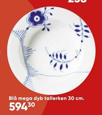 Bilka Blå mega dyb tallerken 30 cm tilbud