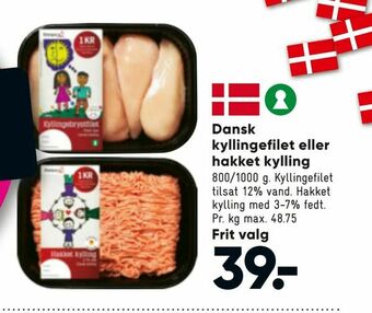 Bilka Dansk kyllingefilet eller hakket kylling tilbud