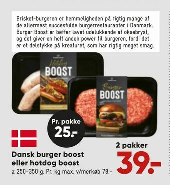 Bilka Dansk burger boost eller hotdog boost tilbud