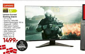 Bilka Lenovo Curved Gaming skærm tilbud