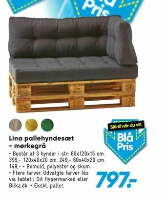 Bilka Lina pallehyndesæt - mørkegrå tilbud