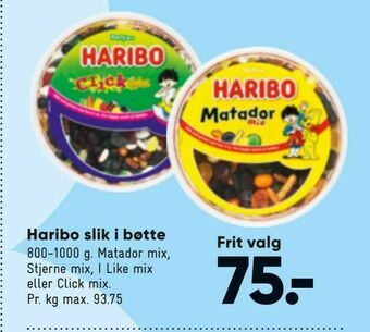 Bilka Haribo slik i bøtte tilbud