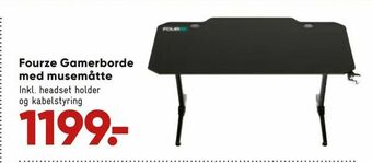 Bilka Fourze Gamerborde med musemåtte tilbud