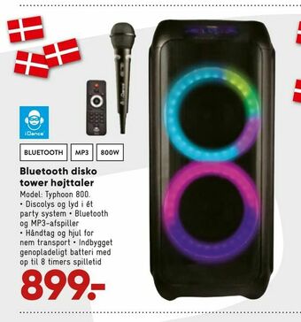 Bilka Bluetooth disko tower højttaler tilbud