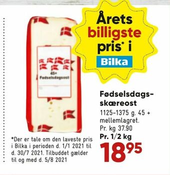 Bilka Fødselsdags skæreost tilbud