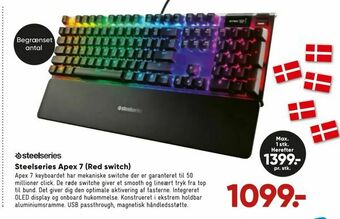 Bilka Steelseries Apex 7 (Red switch) tilbud