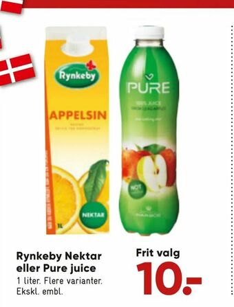 Bilka Rynkeby Nektar eller Pure juice tilbud