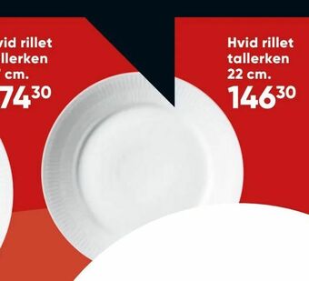Bilka Hvid rillet tallerken 22 cm tilbud