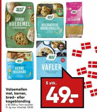Bilka Valsemøllen mel, kerner, brød- eller kageblanding tilbud