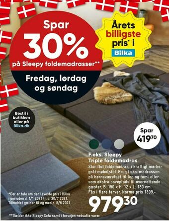 Bilka Sleepy Triple foldemadras tilbud