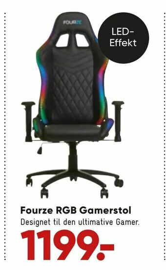 Bilka Fourze RGB Gamerstol tilbud