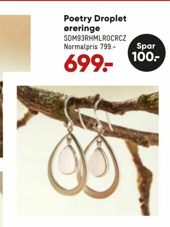 Bilka Poetry Droplet øreringe tilbud