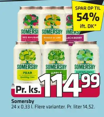 Fleggaard Somersby rtd-cider red rhubard tilbud