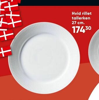 Bilka Hvid rillet tallerken 27 cm tilbud