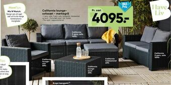 California lounge sofasæt - mørkegrå