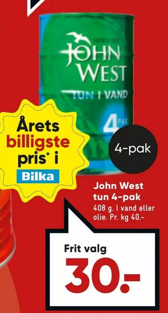 Bilka John West tun 4-pak tilbud