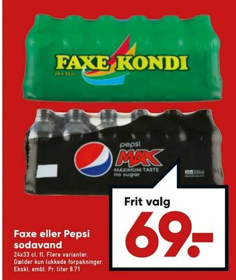 Bilka Faxe eller Pepsi sodavand tilbud
