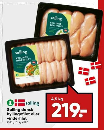 Bilka Salling dansk kyllingefilet eller -inderfilet tilbud