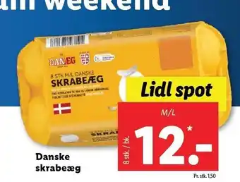 Lidl Danske skrabeæg 8 stk tilbud