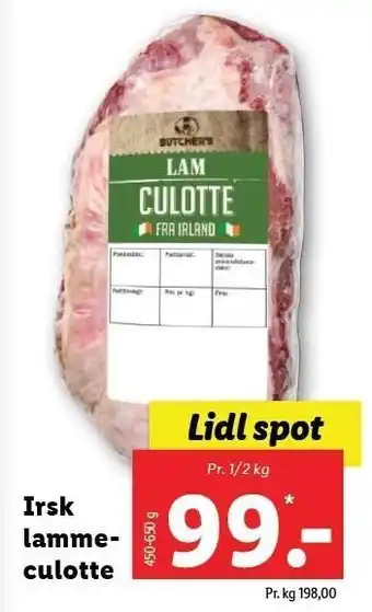 Lidl Irsk lammeculotte pr 1/2 kg. tilbud