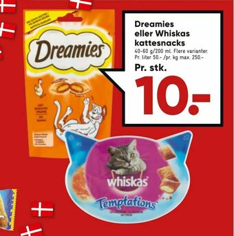 Bilka Dreamies eller Whiskas kattesnacks tilbud