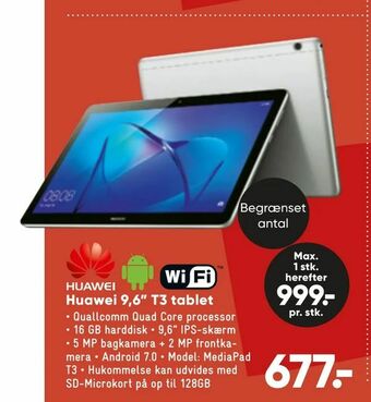 Bilka Huawei 9.6" T3 tablet tilbud