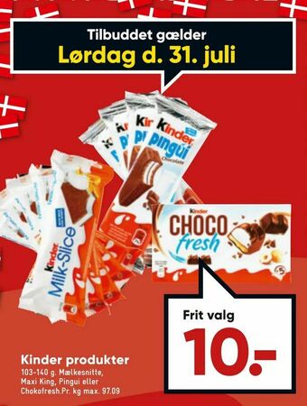 Bilka Kinder produkter tilbud