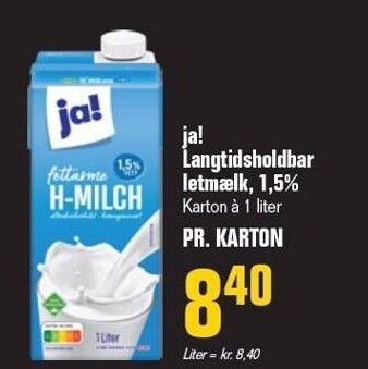Otto Duborg Langtidsholdbar letmælk 1,5% tilbud