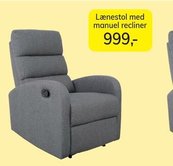Daells Bolighus Lænestol med manuel recliner tilbud