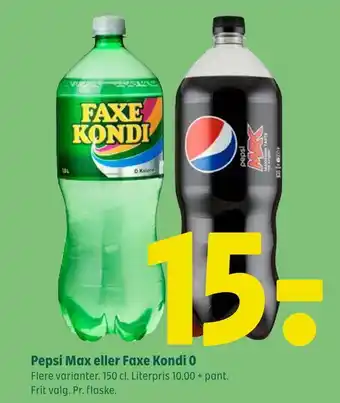 Coop 365 Pepsi max eller faxe kondi 0 tilbud