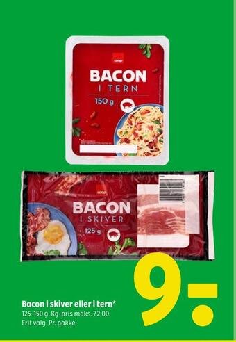 Coop 365 Bacon i skiver eller i tern tilbud