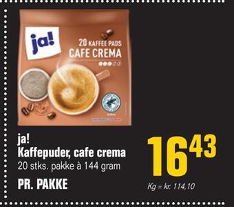 Otto Duborg Ja! kaffepuder, cafe crema tilbud