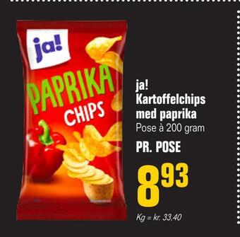 Otto Duborg Ja! kartoffelchips med paprika tilbud